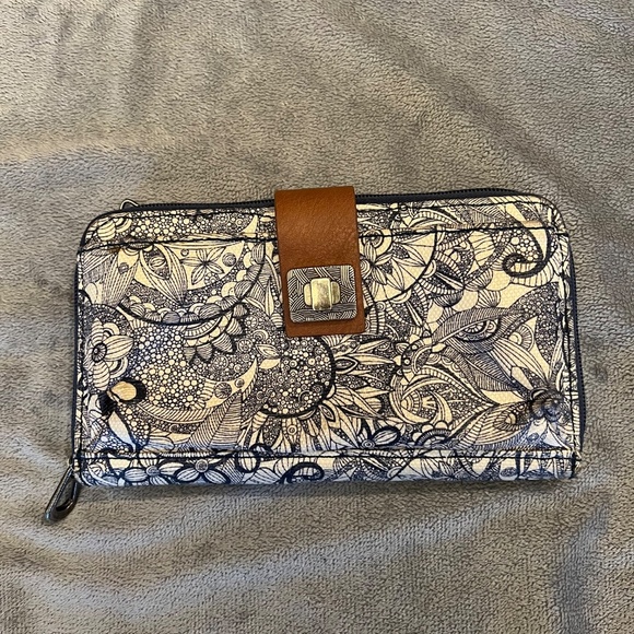 Sakroots Artist Circle Navy/White Clutch Organizer Zip Wallet - Picture 10 of 10